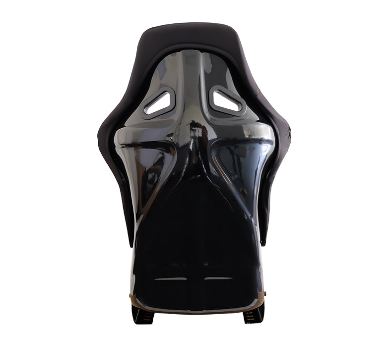 NRG FRP Race Bucket Seat Large - Black Shell/Black Cloth w/Leather Bolsters