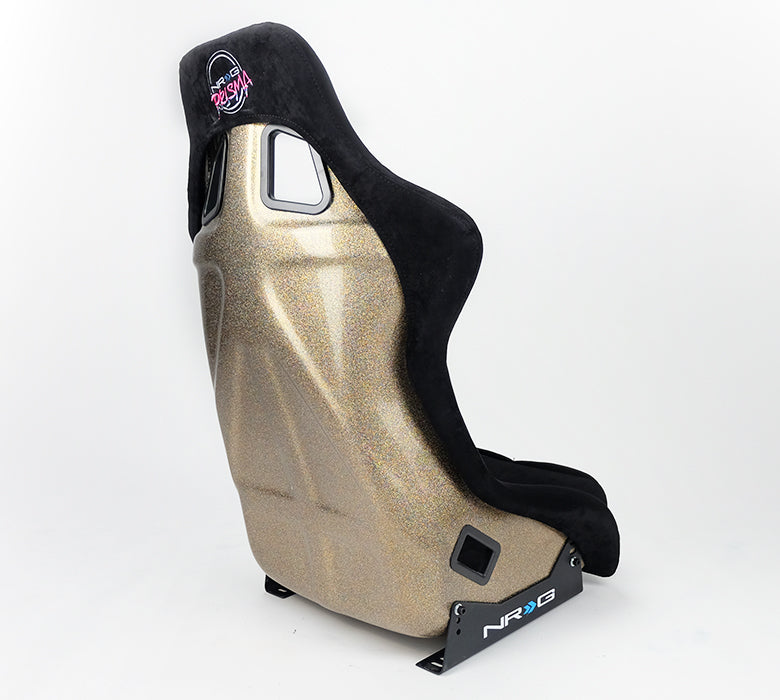 NRG "PRISMA ULTRA Edition" FRP Race Bucket Seat Large - Gold Pearl Shell/Black Alcantara Suede