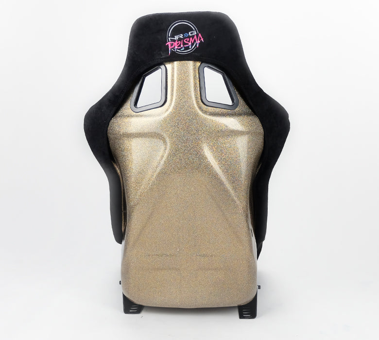 NRG "PRISMA ULTRA Edition" FRP Race Bucket Seat Large - Gold Pearl Shell/Black Alcantara Suede