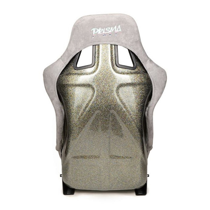 NRG "PRISMA ULTRA Edition" FRP Race Bucket Seat Large - Gold Pearl Shell/Grey Alcantara Suede