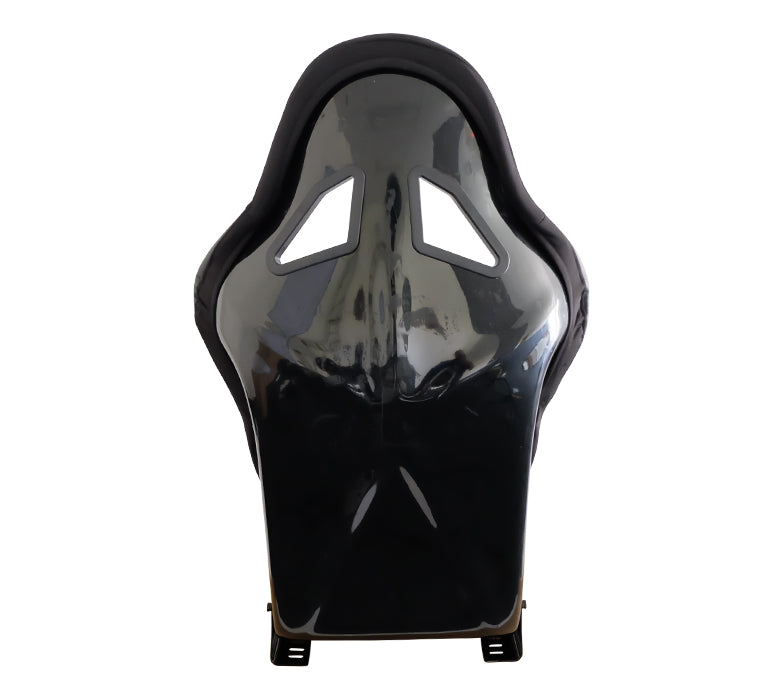 NRG FRP Race Bucket Seat Small - Black Shell/Black Cloth w/Leather Bolsters