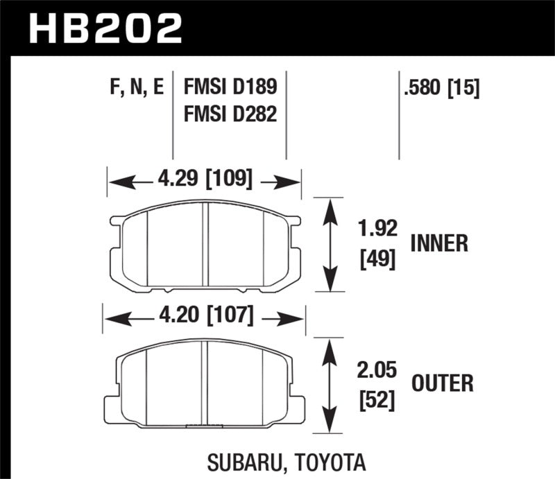 Hawk Performance HP+ Front Brake Pads