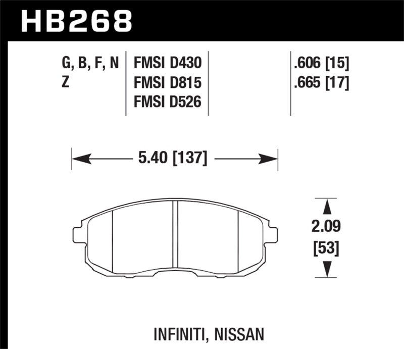 Hawk Performance HP+ Front Brake Pads