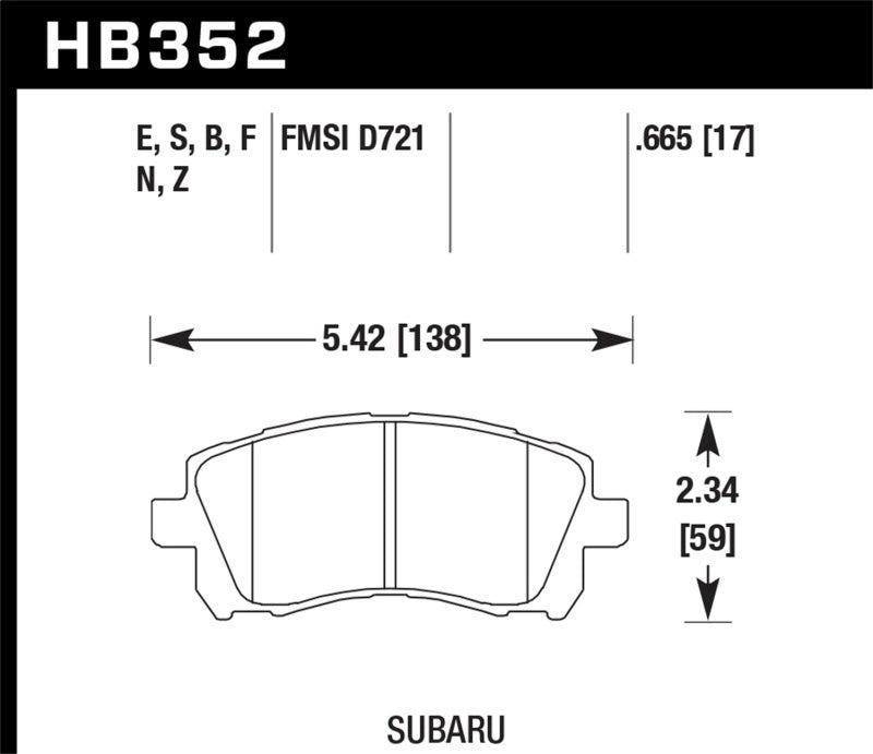 Hawk Performance HP+ Front Brake Pads