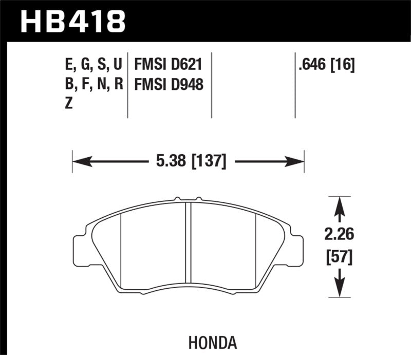 Hawk Performance HPS 5.0 Front Brake Pads