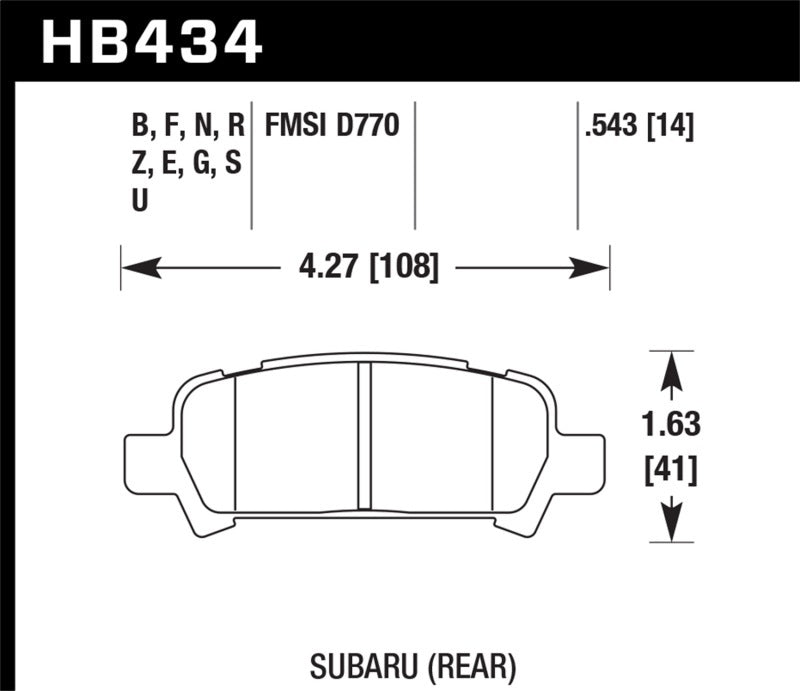 Hawk Performance HPS 5.0 Rear Brake Pads