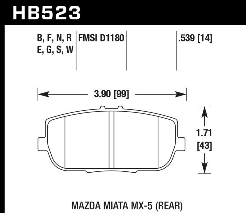 Hawk Performance Blue 9012 Rear Brake Pads