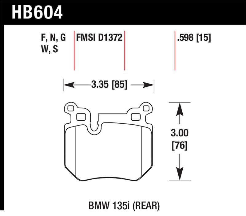 Hawk Performance HP+ Rear Brake Pads
