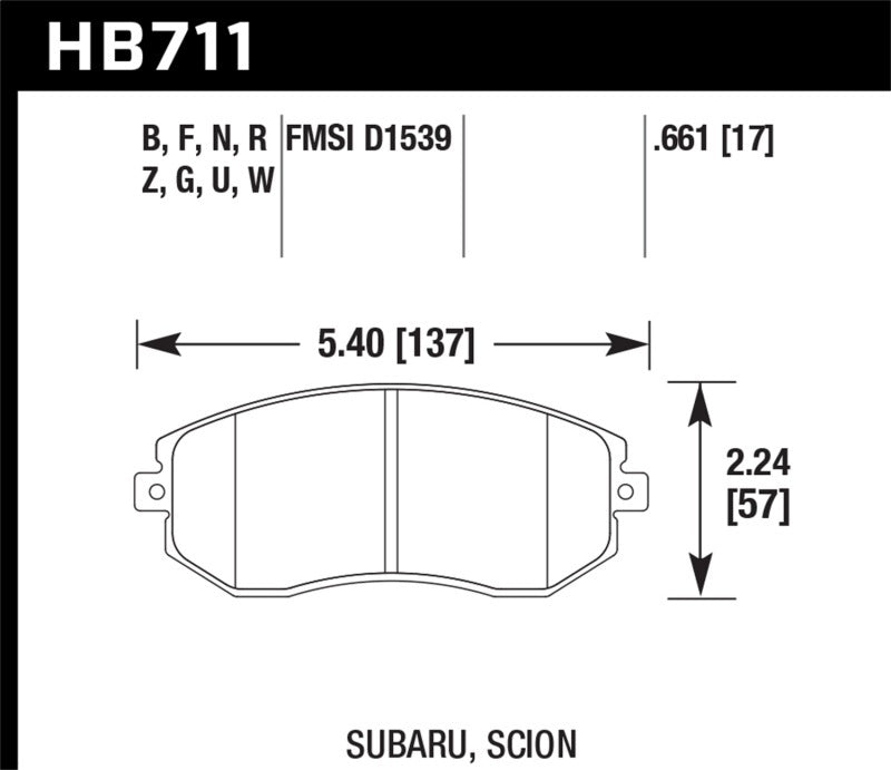Hawk Performance HP+ Front Brake Pads