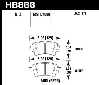 Hawk Performance HPS 5.0 Rear Brake Pads