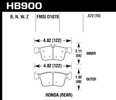 Hawk Performance HPS 5.0 Rear Brake Pads