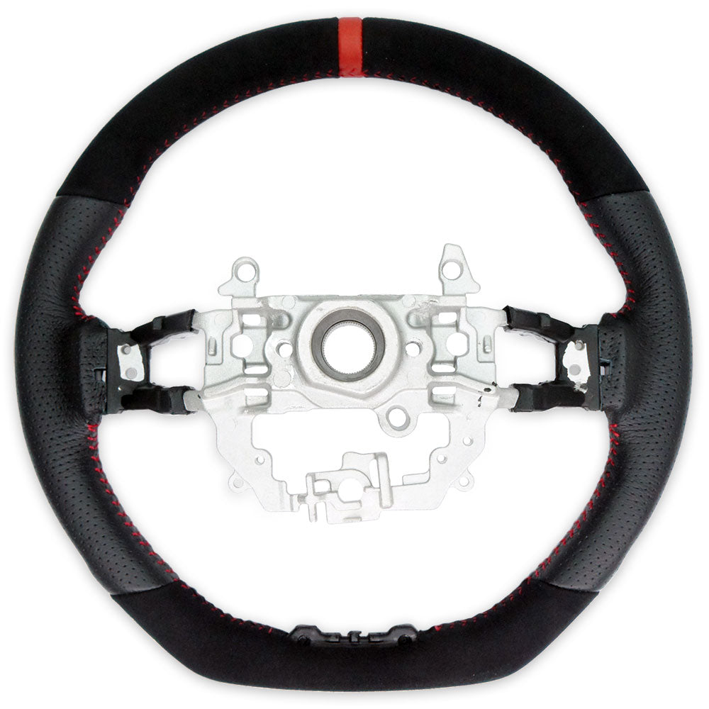 PSR Suede + Leather Steering Wheel w/Red Stitching