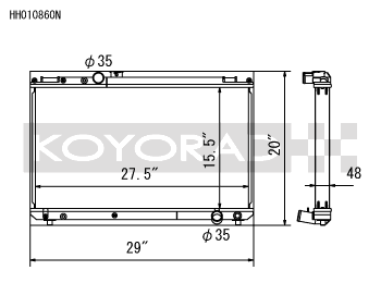 Koyorad N-Flo Dual Pass Aluminium Racing Radiator