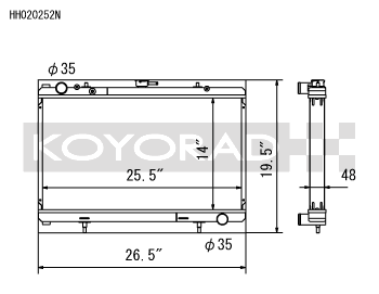Koyorad N-Flo Dual Pass Aluminium Racing Radiator