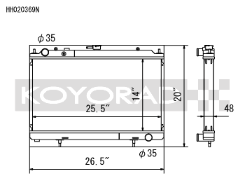Koyorad N-Flo Dual Pass Aluminium Racing Radiator