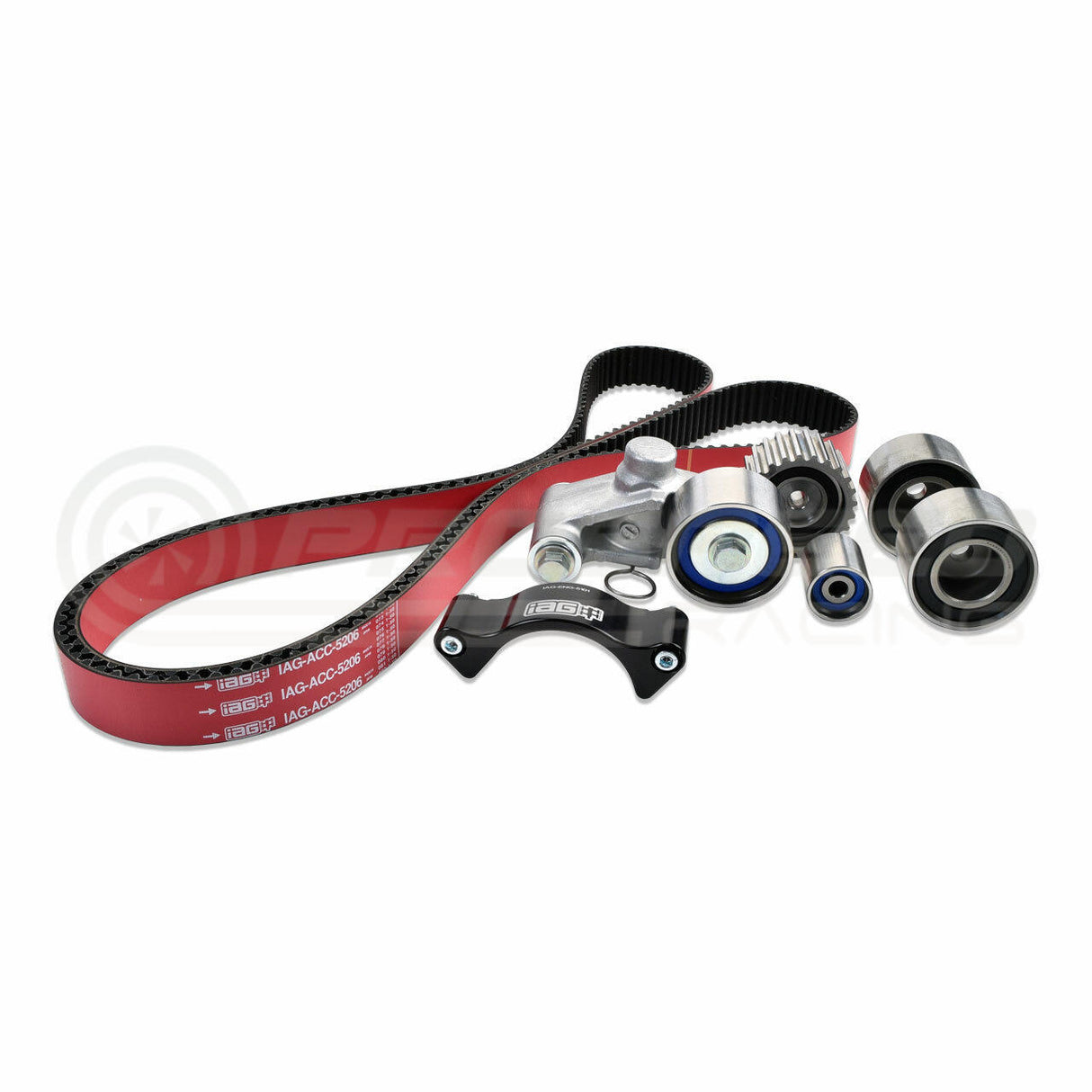 IAG Performance Timing Belt Kit w/IAG Red Racing Belt, Timing Guide, Idlers & Tensioner - Subaru EJ