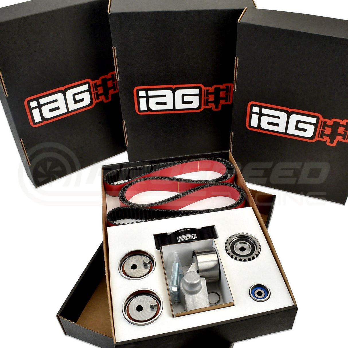 IAG Performance Timing Belt Kit w/IAG Red Racing Belt, Timing Guide, Adjustable Idlers & Tensioner