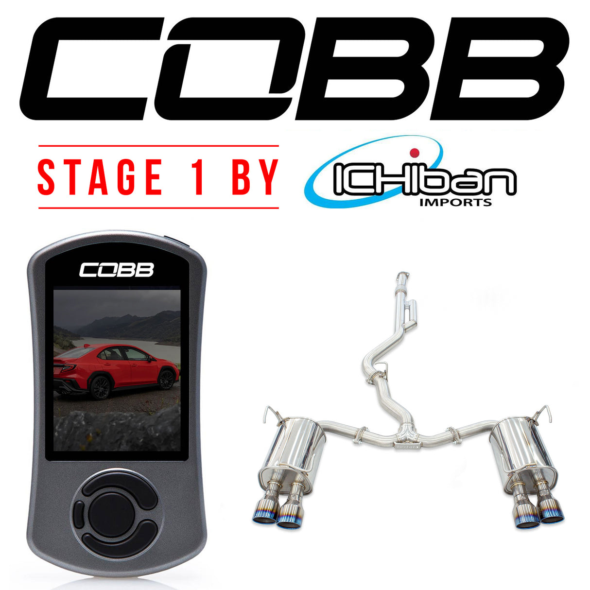 Cobb Stage 1 by Ichiban w/Accessport, Invidia Q300 Cat Back