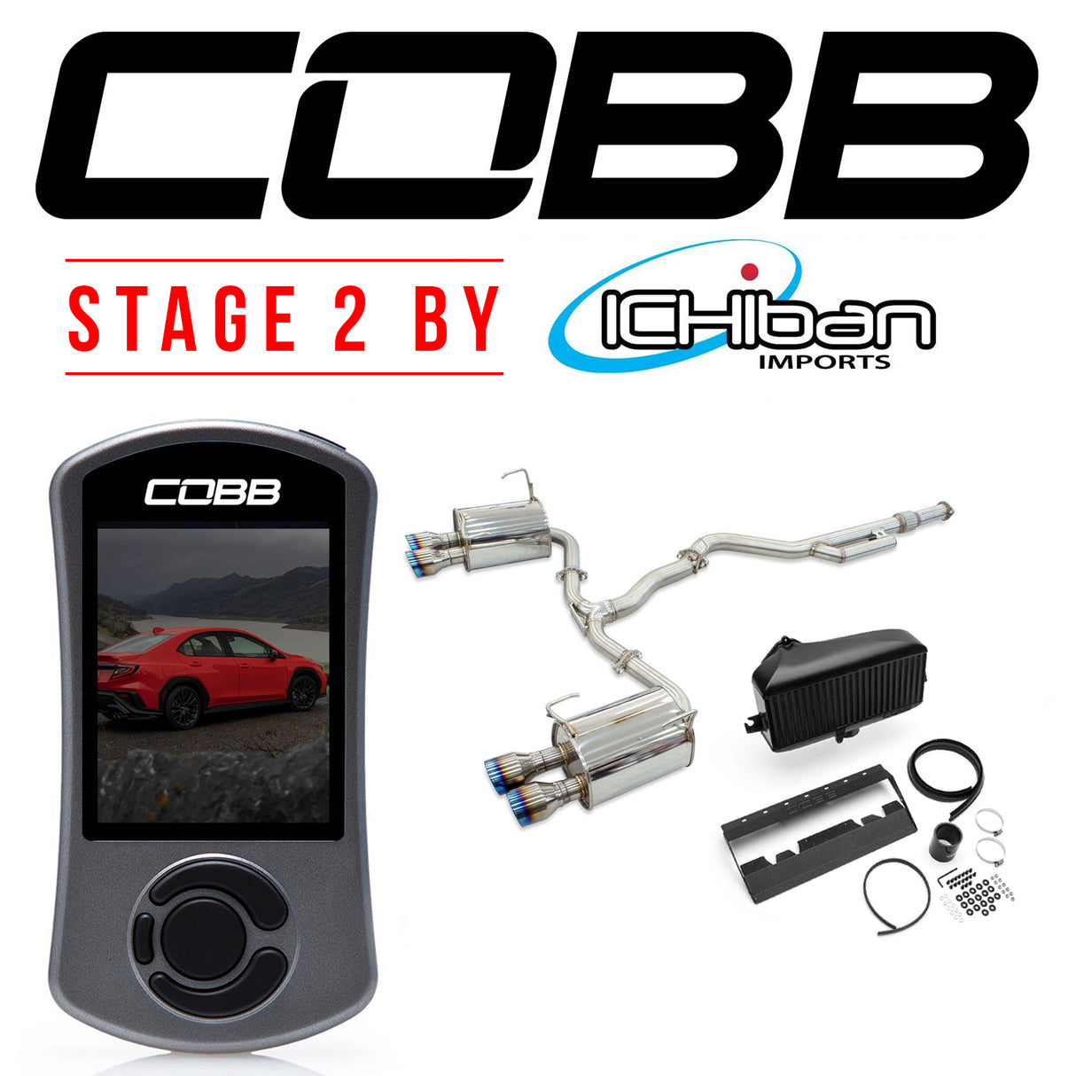 Cobb Stage 2 by Ichiban w/Accessport, Cobb TMIC, Invidia Q300 Cat Back