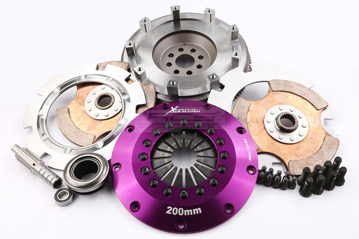 Xtreme 200mm Twin Plate Solid Ceramic Clutch Kit incl. SMF BMW 3-Series E30, E36, E46/M3, Z3 M3 E36 S50 3.0L KBM20530-2E