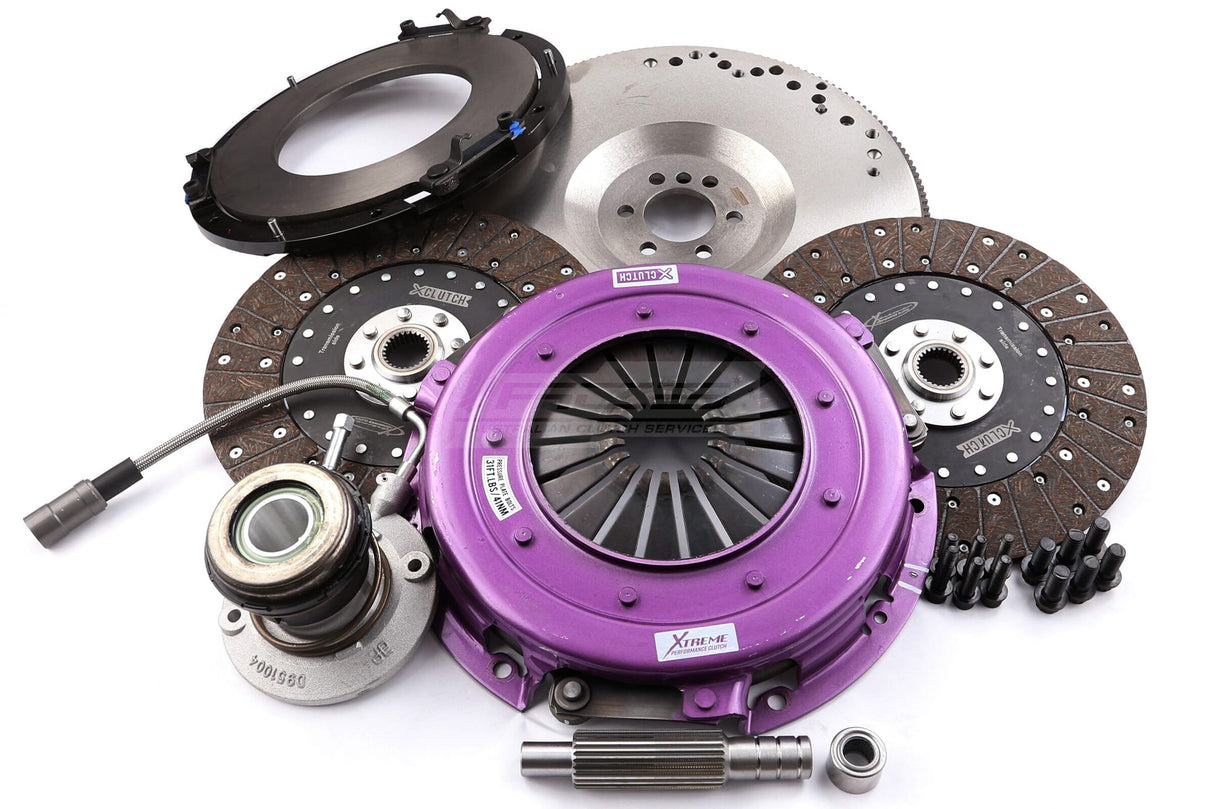 Xtreme 270mm Twin Plate Solid Organic Clutch Kit incl. Flywheel & CSC Chevrolet Corvette C5 LS1/Z06 LS7 5.7L 97-04 KCR27630-2G