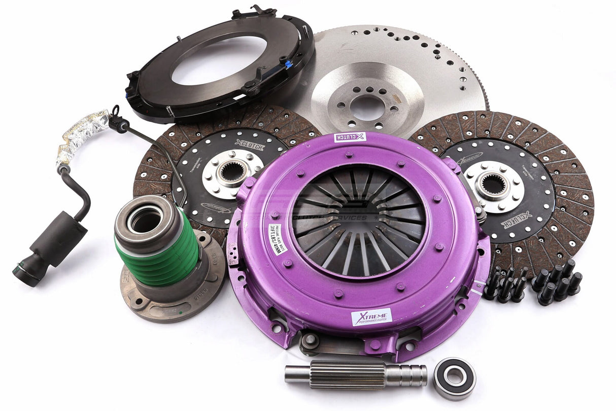 Xtreme 270mm Twin Plate Solid Organic Clutch Kit incl. Flywheel & CSC Chevrolet Corvette C6 LS2, LS3/Z06 LS7 04-13 KCR27631-2G