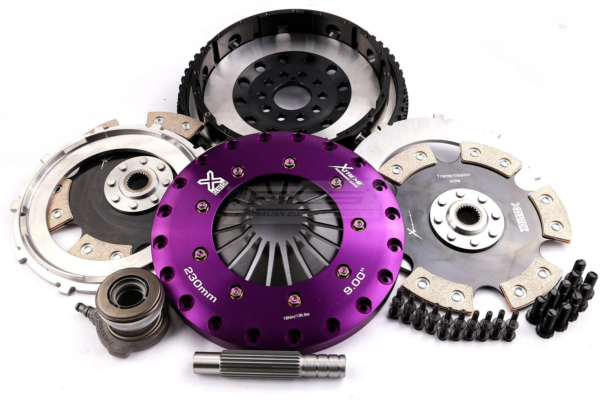 Xtreme 230mm Twin Plate Solid Ceramic Clutch Kit incl. SMF & CSC Ford Focus RS/ST/XR5 LS, LT, LV 06-12/Volvo B5254T 2.5L 03-12 KFD23648-2E