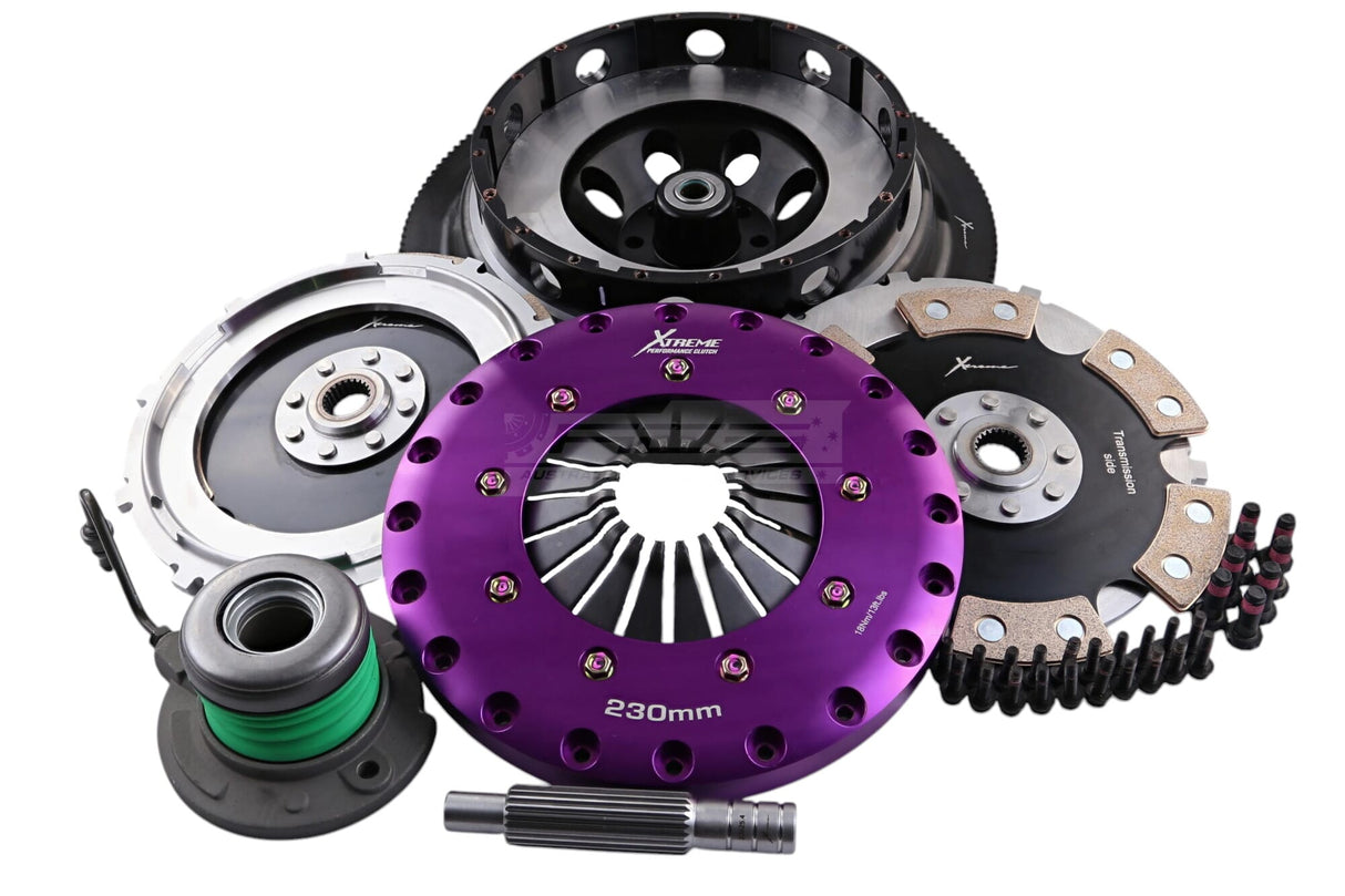 Xtreme 230mm Twin Plate Solid Ceramic Clutch Kit incl. SMF & CSC Ford Mustang GT/Bullit/Mach 1/R-Spec FN Coyote 5.0L 17-23 KFD23658-2E