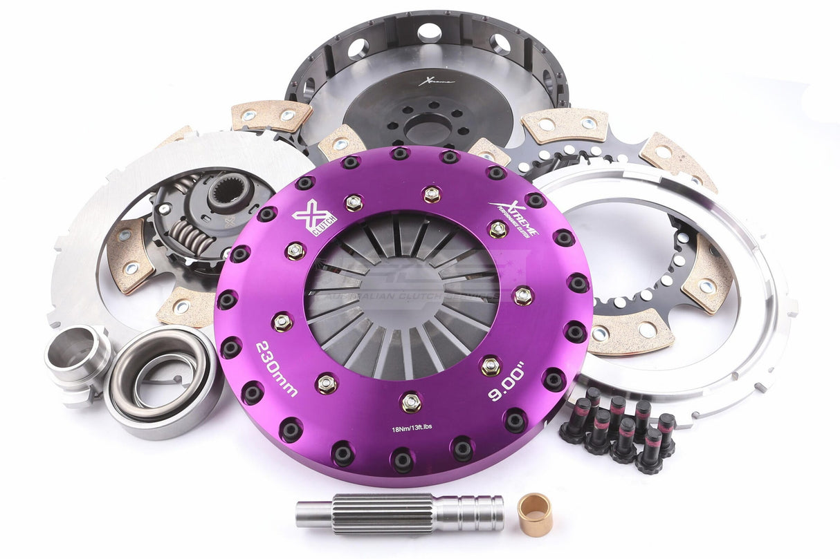 Xtreme 230mm Twin Plate Sprung Ceramic Clutch Kit incl. Flywheel Nissan 180SX/Silvia S13, S14 SR20DET 2.0L (5MT) KNI23531-2B