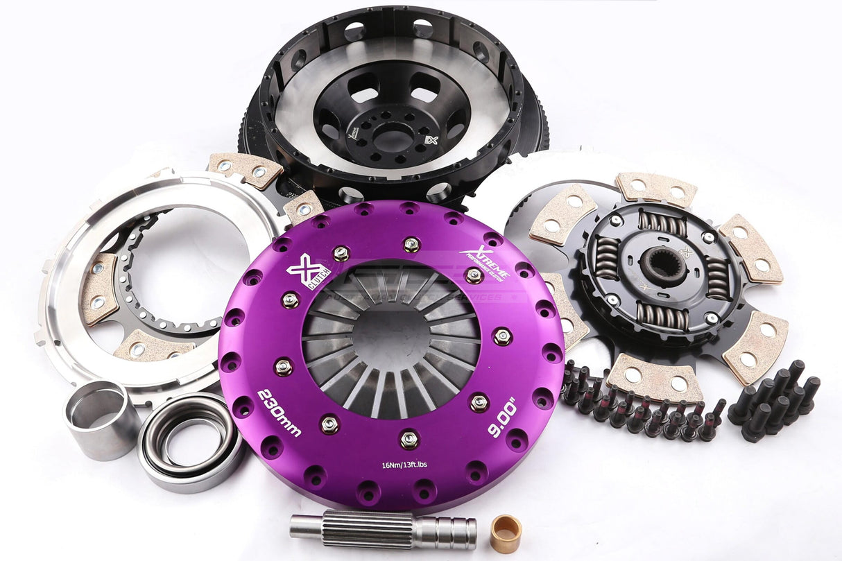 Xtreme 230mm Twin Plate Sprung Ceramic Clutch Kit incl. Flywheel Nissan Z RZ34 VR30DDTT 3.0L 22+ KNI23561-2B