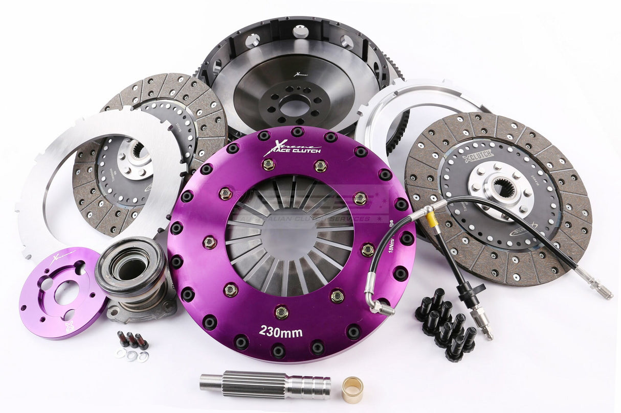 Xtreme 230mm Twin Plate Solid Organic Clutch Kit incl. SMF & CSC Nissan 350Z VQ35HR/370Z/Skyline 370GT V36 KNI23688-2G