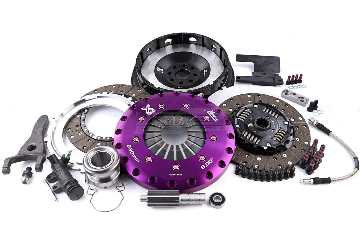 Xtreme 230mm Twin Plate Sprung Organic Clutch Kit incl. SMF Toyota Supra JZA80 2JZ-GTE 3.0L 93-02 KTY23536-2A