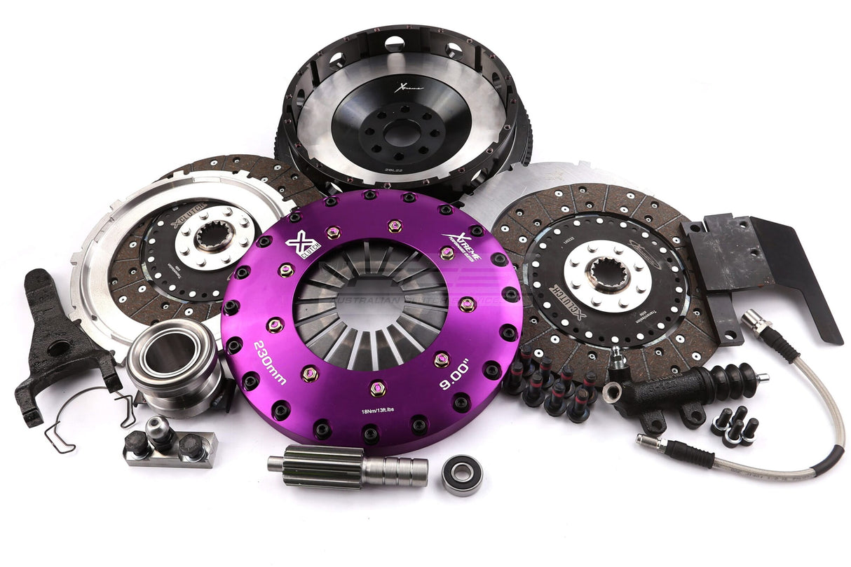 Xtreme 230mm Twin Plate Solid Organic Clutch Kit incl. SMF Toyota Supra JZA80 2JZ-GTE 3.0L 93-02 KTY23536-2G