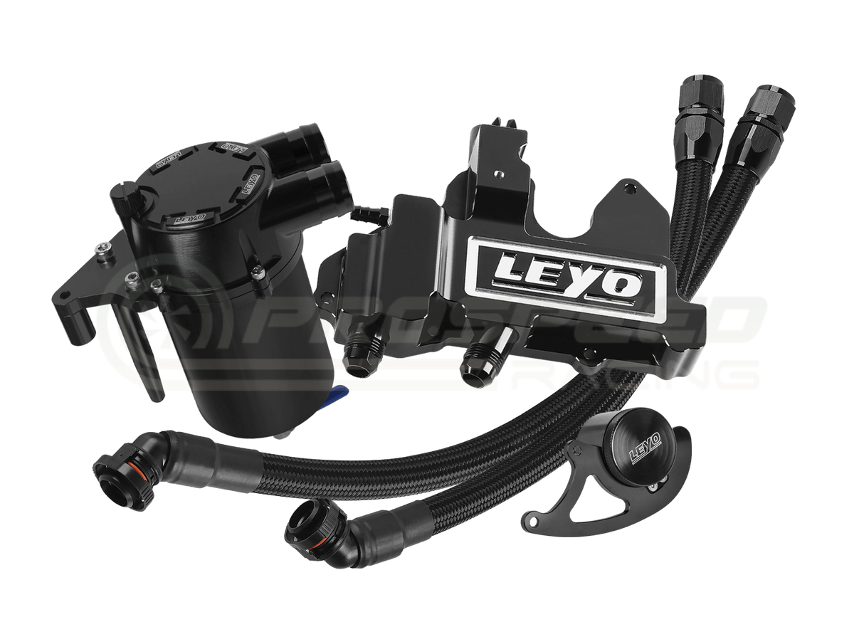 LEYO Oil Catch Can Kit V2 PLUS w/Washer Bottle Delete - Audi A3, S3 8V/VW Golf GTI, R Mk7-7.5 L135WB