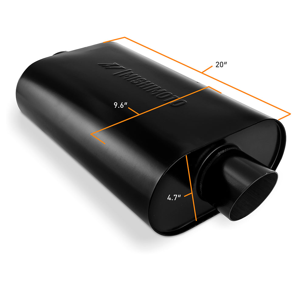 Mishimoto Muffler with 2.5" Center Inlet/Outlet, Angled Tip - Black