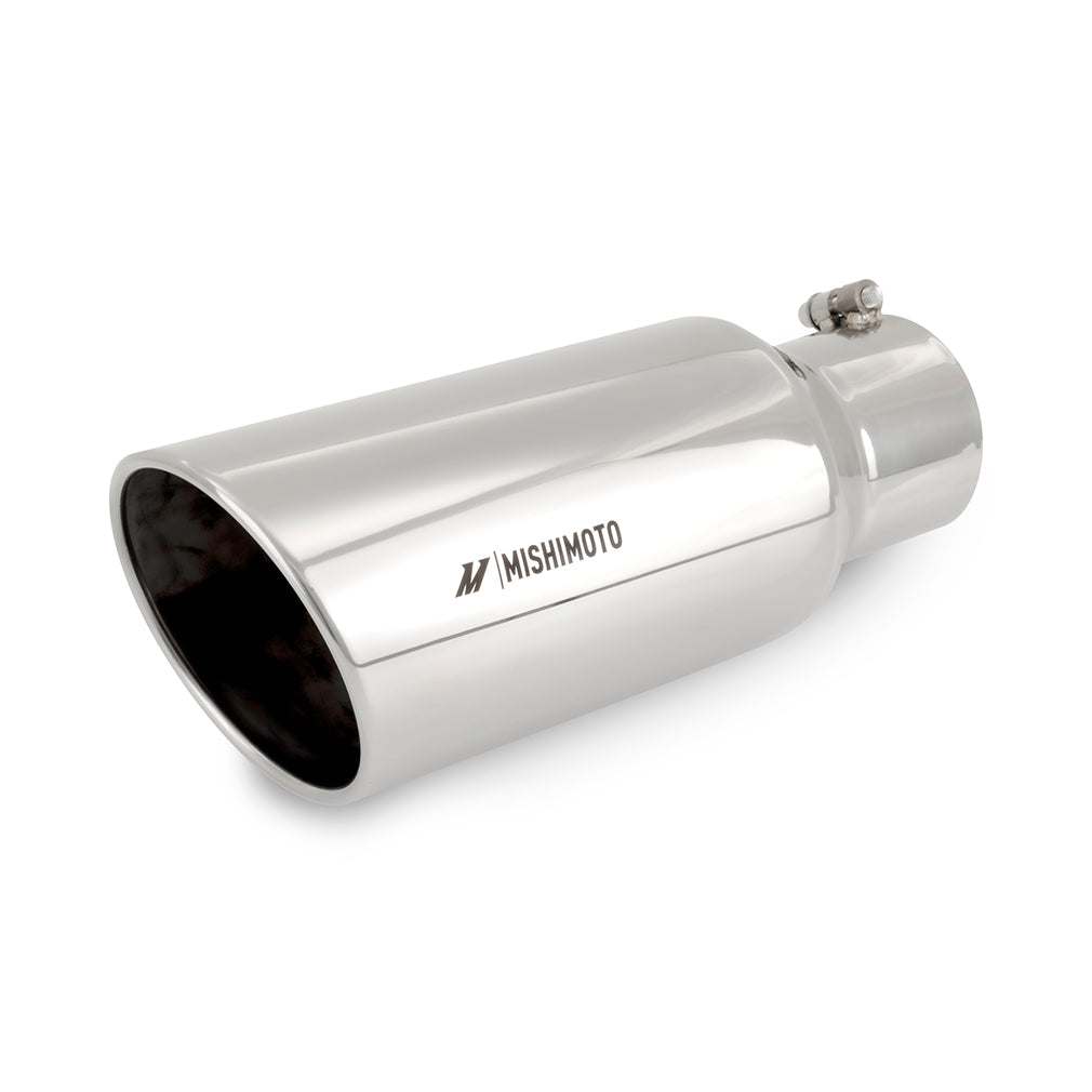 Mishimoto Universal Steel Muffler Tip, 5" Inlet, 6" Outlet - Polished w/ M Logo
