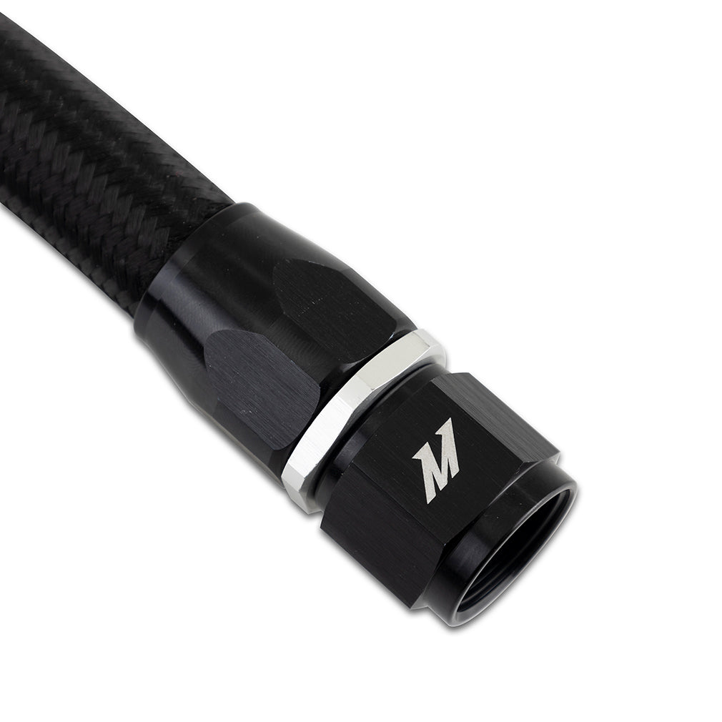 Mishimoto 3ft SS Braided Hose with -10AN Straight/90 Fittings - Black Nylon