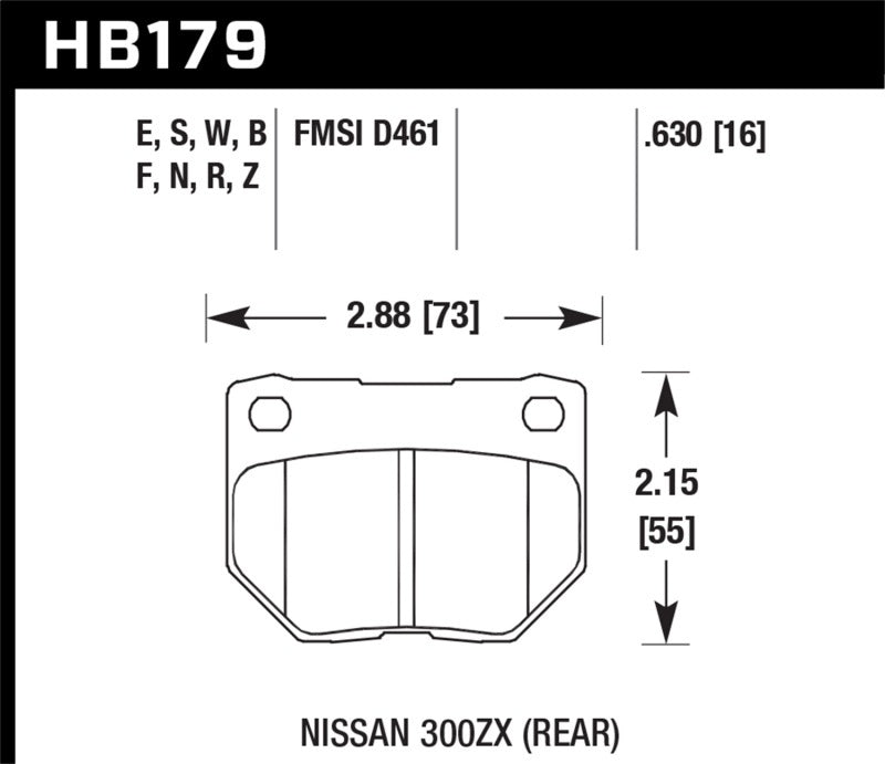 Project Mu NS-EP Rear Brake Pads - Subaru WRX 01-07/Nissan R32/R33/R34