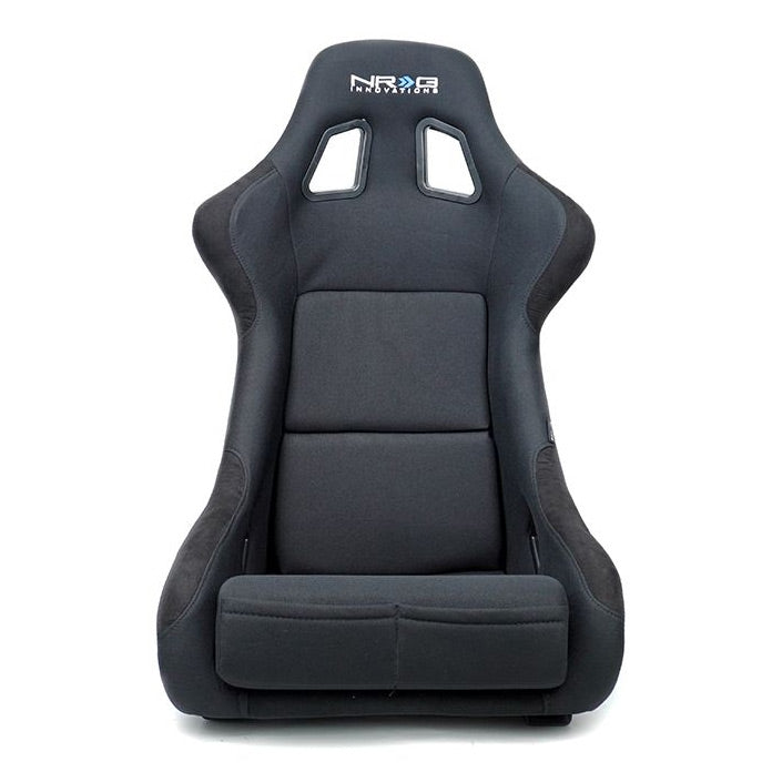 NRG Carbon Fibre/FRP Race Bucket Seat Large - Black Carbon Shell/Black Cloth