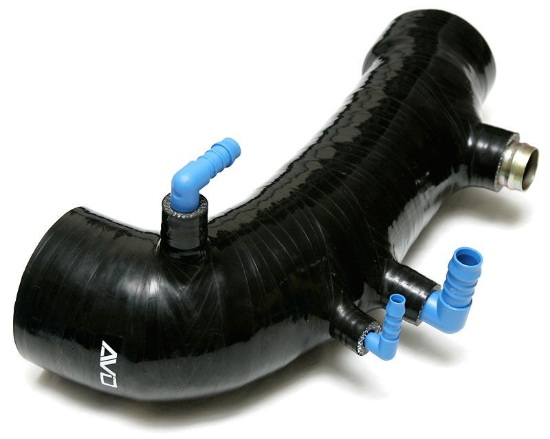 AVO 2.75" Silicon Turbo Inlet Hose Black - Subaru WRX 01-14/STI 01-21/FXT 03-13/LGT 07-09 S205JTSUTBLKA