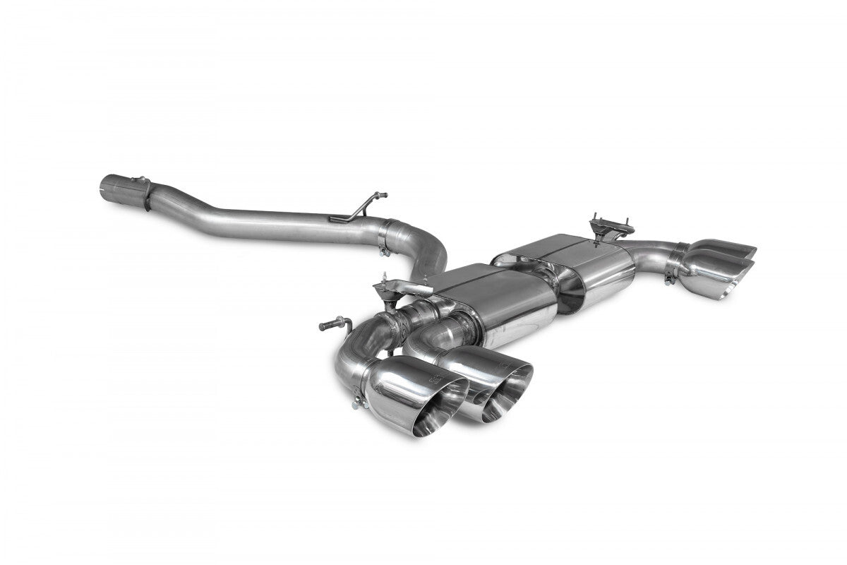 Scorpion Non-Resonated Valved Cat Back Exhaust System w/Daytona Tips - Audi S3 8Y SAUS093