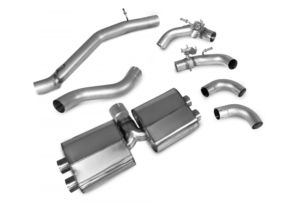 Scorpion Non-Resonated Valved Cat Back Exhaust System w/Daytona Tips