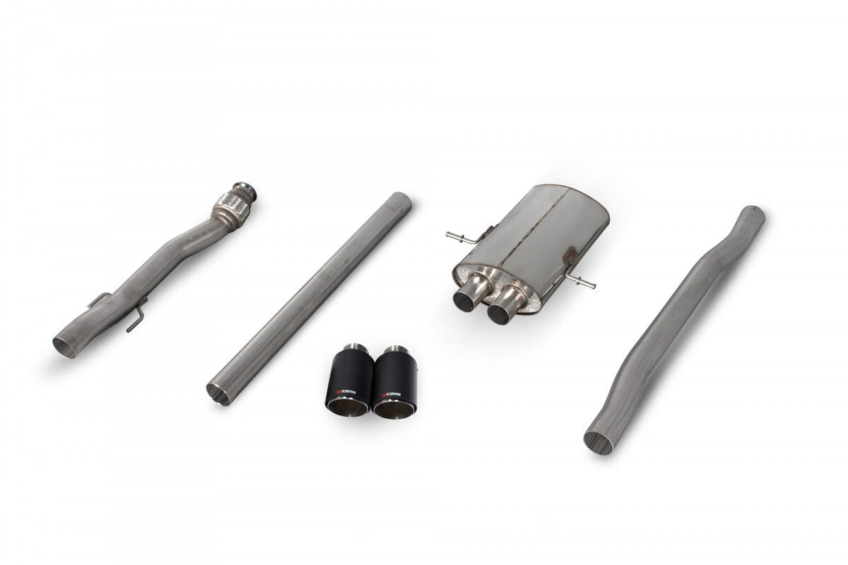 Non-resonated Cat Back Exhaust System w/Twin Tips
