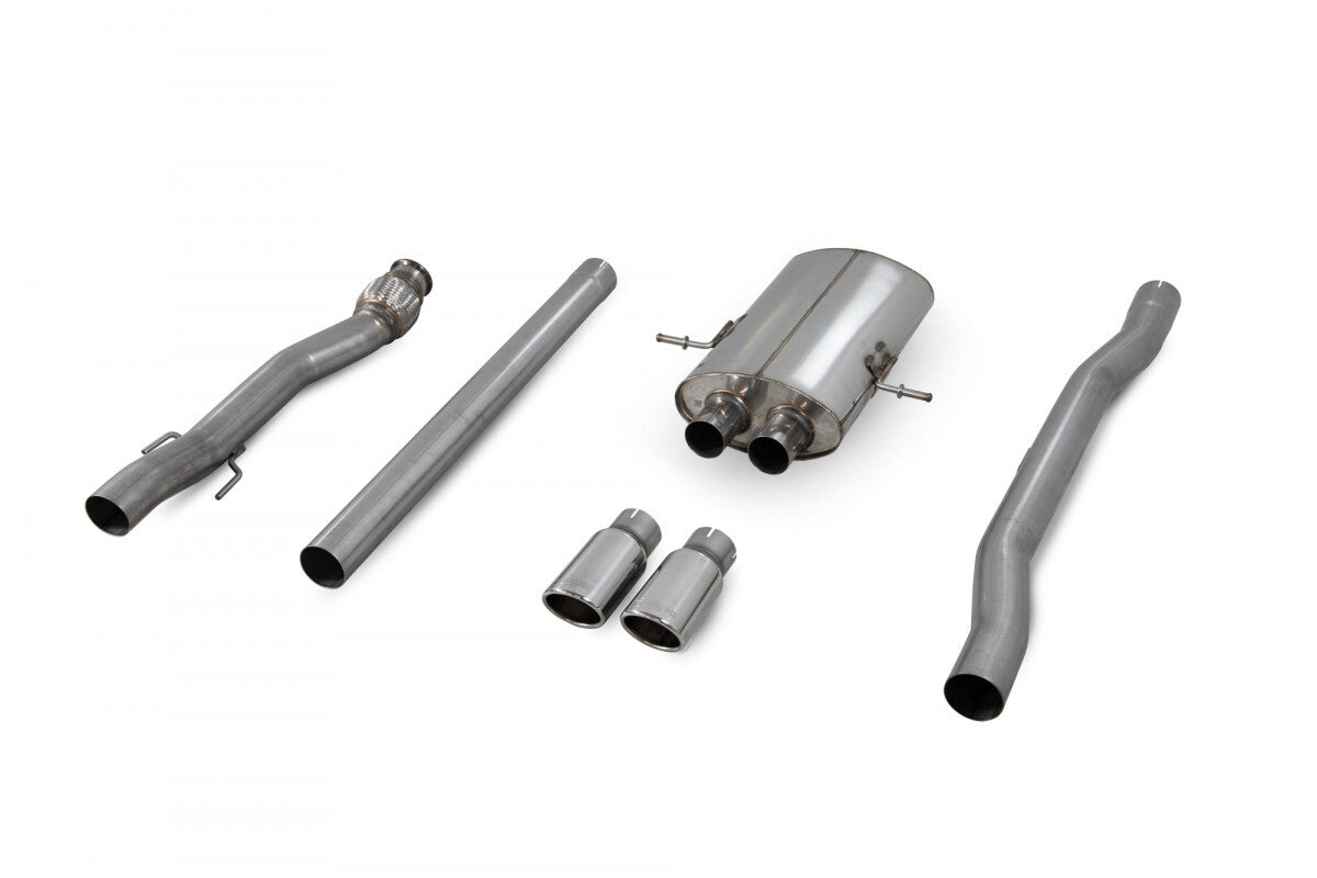 Non-resonated Cat Back Exhaust System w/Twin Tips