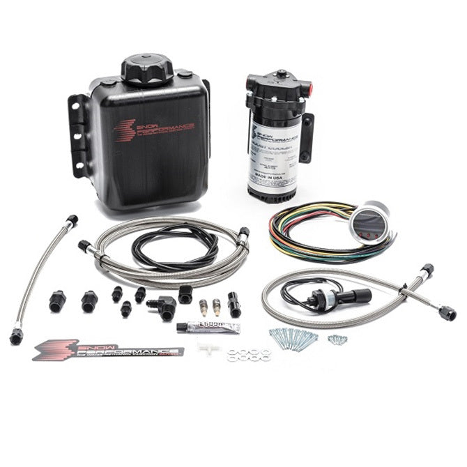 Snow Performance Stage 2 Boost Cooler Water/Meth Kit w/Gauge Controller - Braided Hose