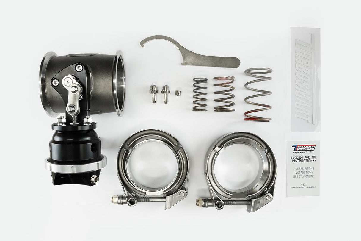 Turbosmart Pneumatic Straight Gate PSG76 6psi External Wastegate Black