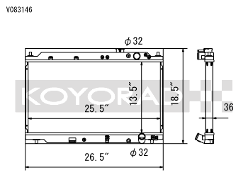 Koyorad V Series Aluminium Racing Radiator