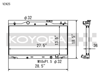 Koyorad V Series Aluminium Racing Radiator