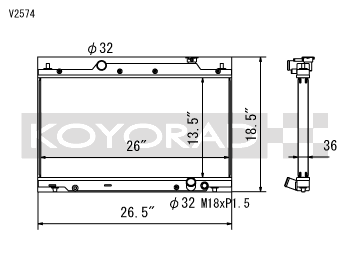 Koyorad V Series Aluminium Racing Radiator