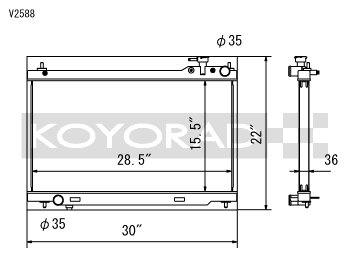 Koyorad V Series Aluminium Racing Radiator